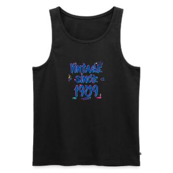 Vintage 1959 Graffiti Glitch - 66 Years of - Men's Premium Organic Tank Top - black - Front - Michal (187cm)