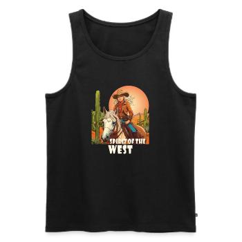 REITERIN SPIRIT OF THE WEST - Männer Premium Bio Tank Top - Schwarz - Vorne - Michal (187cm)