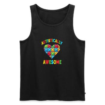 Autismus Autism Awareness Day Autistically Awesome - Männer Premium Bio Tank Top - Schwarz - Vorne - Michal (187cm)