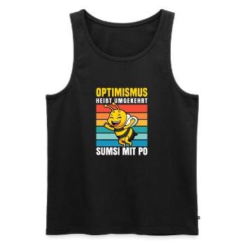 Optimismus Sumsi Mit Po Imker Bienen Honig Spruch - Männer Premium Bio Tank Top - Schwarz - Vorne - Michal (187cm)