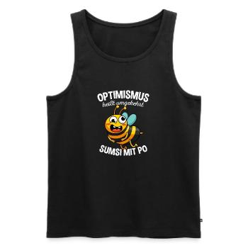 Optimismus Sumsi Mit Po Imker Bienen Honig Spruch - Männer Premium Bio Tank Top - Schwarz - Vorne - Michal (187cm)