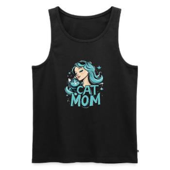 Chat Maman Chat Chat Chats - Débardeur bio Premium Homme - noir - Devant - AI Model Male 178 light (178cm)