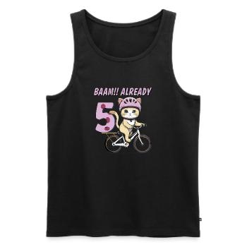 VÉLO CHAT BAAM !! DÉJÀ 5 - Débardeur bio Premium Homme - noir - Devant - AI Model Male 178 light (178cm)