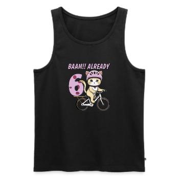 VÉLO CHAT BAAM !! DÉJÀ SIX - Débardeur bio Premium Homme - noir - Devant - AI Model Male 178 light (178cm)
