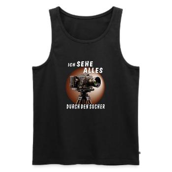 JE VOIS TOUT À TRAVERS LE VISEUR - Débardeur bio Premium Homme - noir - Devant - Michal (187cm)