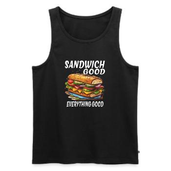 SANDWICH GOOD EVERYTHING GOOD - Men's Premium Organic Tank Top - black - Front - Michal (187cm)