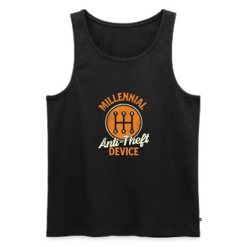 Millennial Anti-Diebstahl Gerät - Auto Liebhaber Zitat - Männer Premium Bio Tank Top - Schwarz - Vorne - AI Model Male 178 light (178cm)