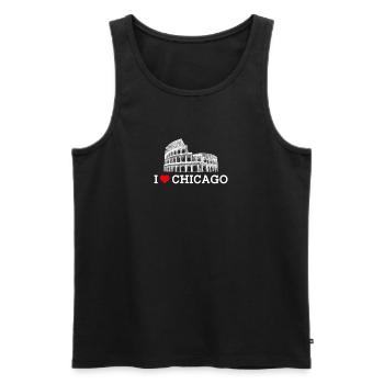 I love Chicago Heart Flag Colosseum Illinois Wortspiel - Männer Premium Bio Tank Top - Schwarz - Vorne - AI Model Male 178 light (178cm)