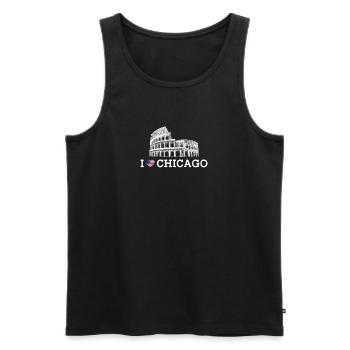 Ich liebe Chicago Colosseum Wortspiel Herz Flagge Von Amerika - Männer Premium Bio Tank Top - Schwarz - Vorne - AI Model Male 178 light (178cm)