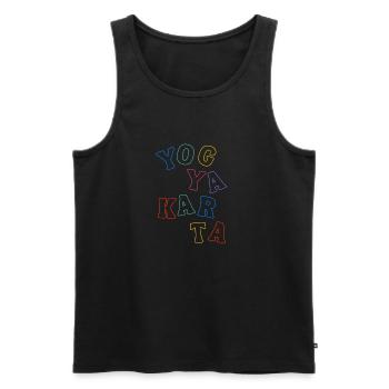 Yogyakarta Indonesia - Men's Premium Organic Tank Top - black - Front - Michal (187cm)