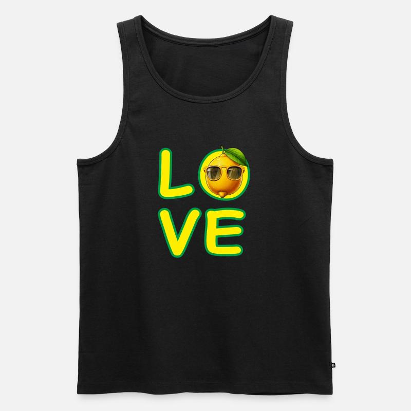 LOVE ZITRONE - Männer Premium Bio Tank Top - Schwarz
