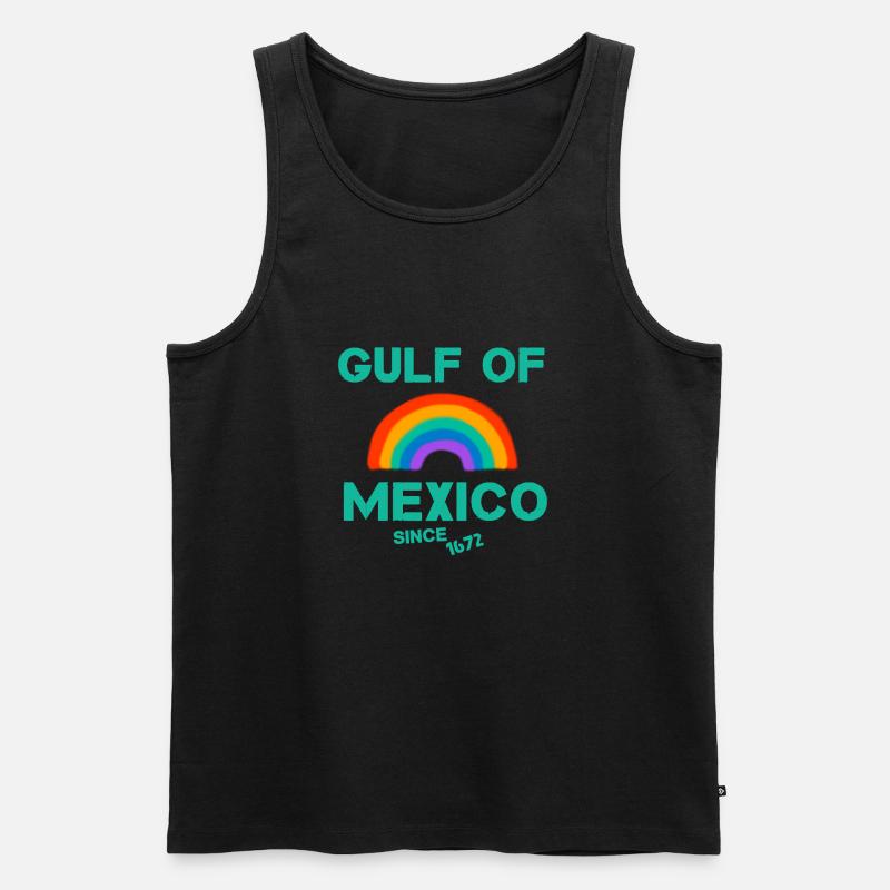 Golf des Mexikos Regenbogen - Männer Premium Bio Tank Top - Schwarz