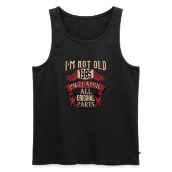 not old classic haha witzig fu - Men's Premium Organic Tank Top - black - Front - Michal (187cm)