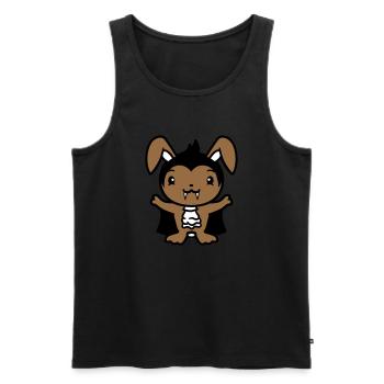 Bunny Vampire Sharp Long Teeth Halloween Costume - Men's Premium Organic Tank Top - black - Front - AI Model Male 178 light (178cm)