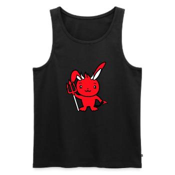Bunny Devil Démon Mal Satan Enfer Trident Costume - Débardeur bio Premium Homme - noir - Devant - Michal (187cm)