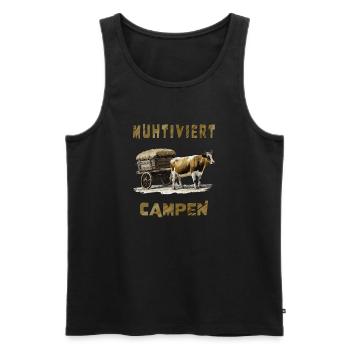 KUH WAGEN MUHTIVIERT CAMPEN - Männer Premium Bio Tank Top - Schwarz - Vorne - Michal (187cm)