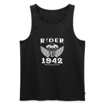 Rider Since 1942 - 83 Years of Speed, Steel & - Men's Premium Organic Tank Top - black - Front - Michal (187cm)