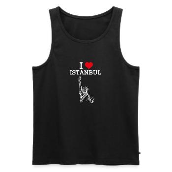 I Love Istanbul Cool Statue Of Liberty Heart Flag - Men's Premium Organic Tank Top - black - Front - Michal (187cm)