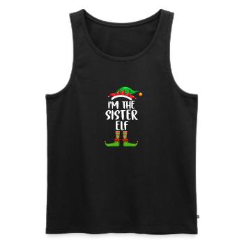 Je suis la sœur elfe chemise assortie Noël en famille - Débardeur bio Premium Homme - noir - Devant - Michal (187cm)