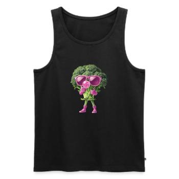 Brokkoli - Männer Premium Bio Tank Top - Schwarz - Vorne - Michal (187cm)