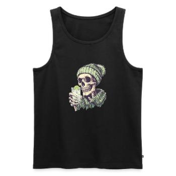Skeleton - Männer Premium Bio Tank Top - Schwarz - Vorne - Michal (187cm)