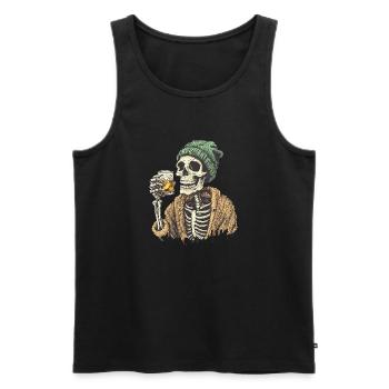 Skeleton - Männer Premium Bio Tank Top - Schwarz - Vorne - Michal (187cm)