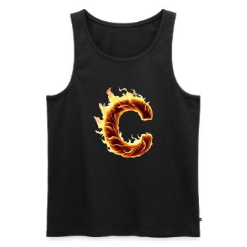 Letter C Flames - Men's Premium Organic Tank Top - black - Front - Michal (187cm)