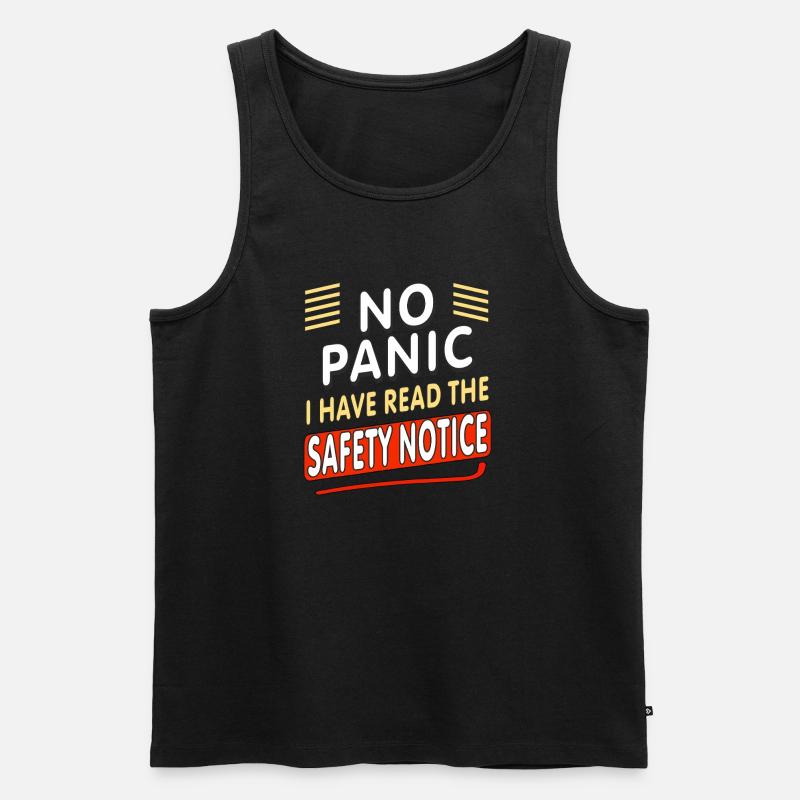 NO PANIC - Männer Premium Bio Tank Top - Schwarz