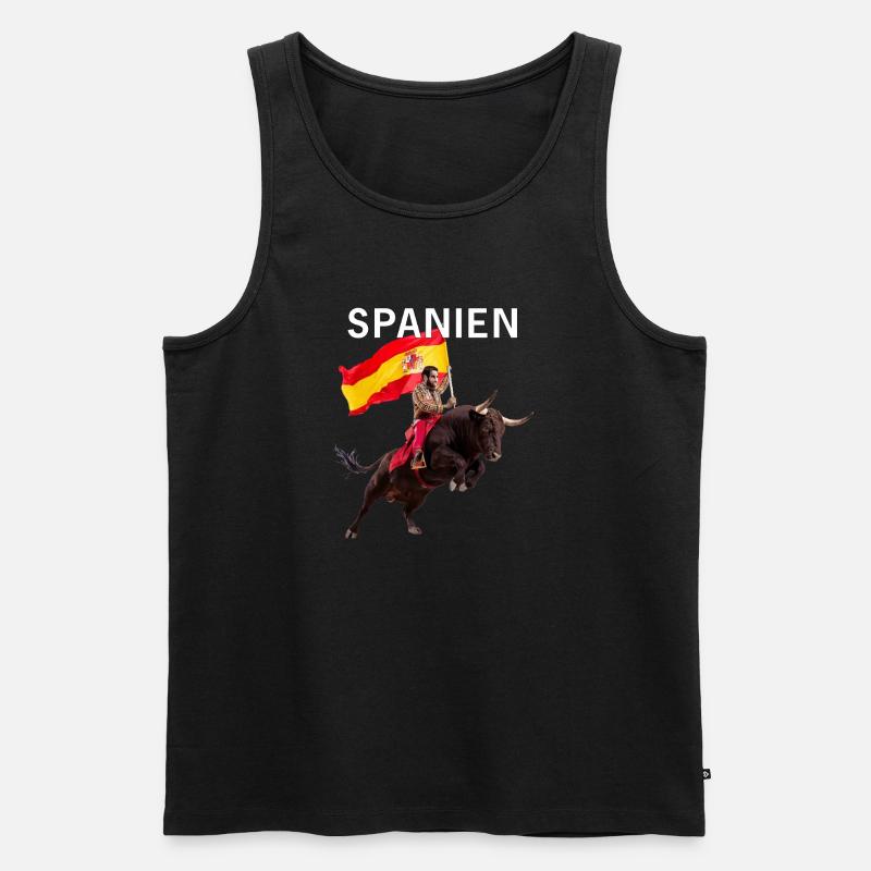 SPANIEN - Männer Premium Bio Tank Top - Schwarz