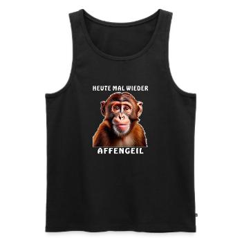 AFFE HEUTE MAL WIEDER AFFENGEIL - Männer Premium Bio Tank Top - Schwarz - Vorne - Michal (187cm)