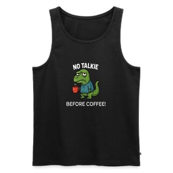 T Rex Coffee - Men's Premium Organic Tank Top - black - Front - Michal (187cm)