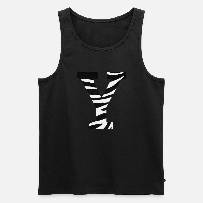 Buchstabe und Zebra - Männer Premium Bio Tank Top - Schwarz