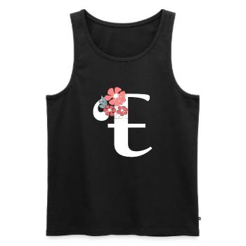 Letter e Minimalistische Blumen - Männer Premium Bio Tank Top - Schwarz - Vorne - AI Model Male 178 light (178cm)