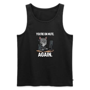 Chat de bureau à domicile - Débardeur bio Premium Homme - noir - Devant - Michal (187cm)