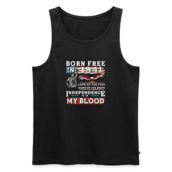 Born Free in 1941 - 84 Years of Freedom & - Men's Premium Organic Tank Top - black - Front - Michal (187cm)