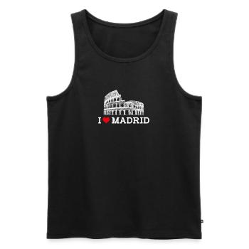 Ich liebe Madrid Kolosseum Spanien Liebhaber Herz Flagge Wortspiel - Männer Premium Bio Tank Top - Schwarz - Vorne - Michal (187cm)