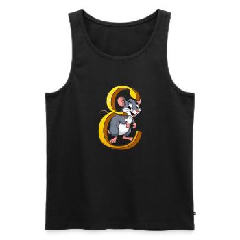 BUCHSTABE E - Männer Premium Bio Tank Top - Schwarz - Vorne - AI Model Male 178 light (178cm)