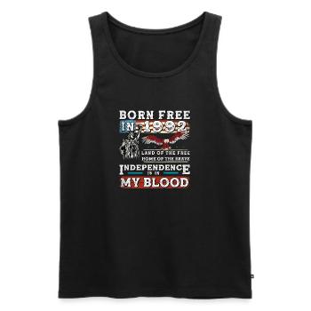 Geboren 1992 frei - 33 Jahre amerikanischer Geist - Männer Premium Bio Tank Top - Schwarz - Vorne - Michal (187cm)