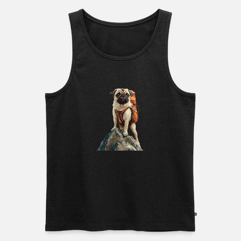 Mops - Männer Premium Bio Tank Top - Schwarz