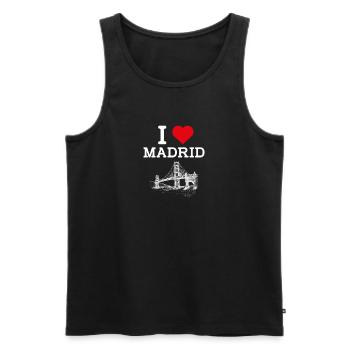 I Love Madrid Golden Gate Bridge Spain Lover Flag - Men's Premium Organic Tank Top - black - Front - Michal (187cm)