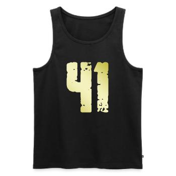 42 Number Vintage - Men's Premium Organic Tank Top - black - Front - Michal (187cm)