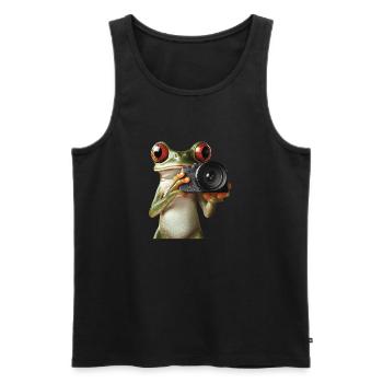 Frosch - Männer Premium Bio Tank Top - Schwarz - Vorne - Michal (187cm)