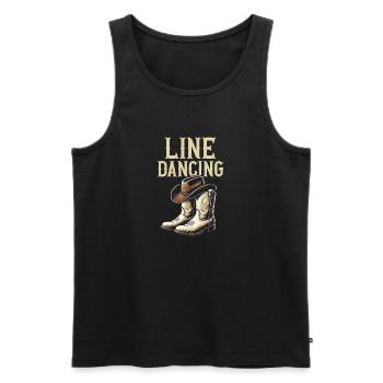 Line Dance Liebhaber Cowboy Line Dancer - Männer Premium Bio Tank Top - Schwarz - Vorne - AI Model Male 178 light (178cm)