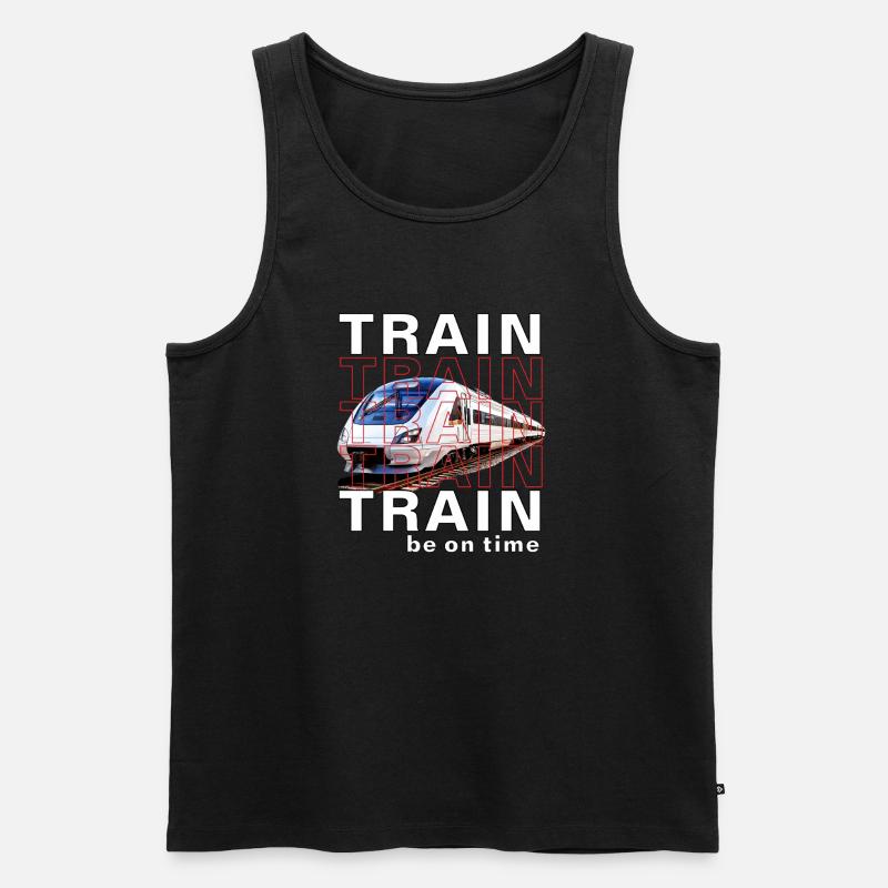 ZUG TRAIN be on time - Männer Premium Bio Tank Top - Schwarz