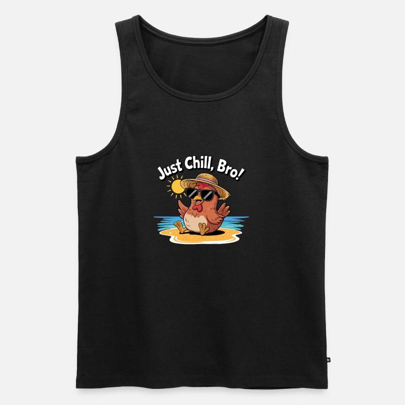 HÜHNCHEN, EINFACH CHILL BRO - Männer Premium Bio Tank Top - Schwarz