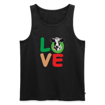 VACHE D’AMOUR - Débardeur bio Premium Homme - noir - Devant - Michal (187cm)