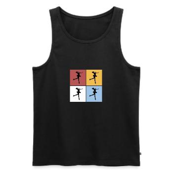 Squares Figure Skating Figure Skating Sports Hobby - Men's Premium Organic Tank Top - black - Front - AI Model Male 178 light (178cm)