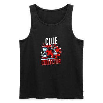 Escape Room Clue Collector - Men's Premium Organic Tank Top - black - Front - AI Model Male 178 light (178cm)