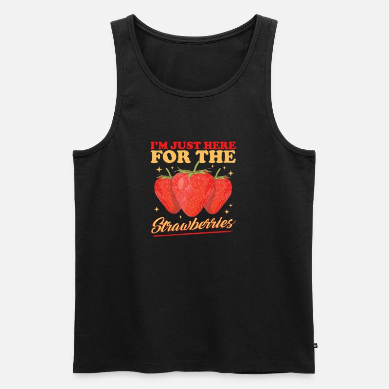 Erdbeeren Erdbeere Strawberry Geschenk - Männer Premium Bio Tank Top - Schwarz