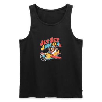 First time flying Travel Memory Sky - Men's Premium Organic Tank Top - black - Front - Michal (187cm)